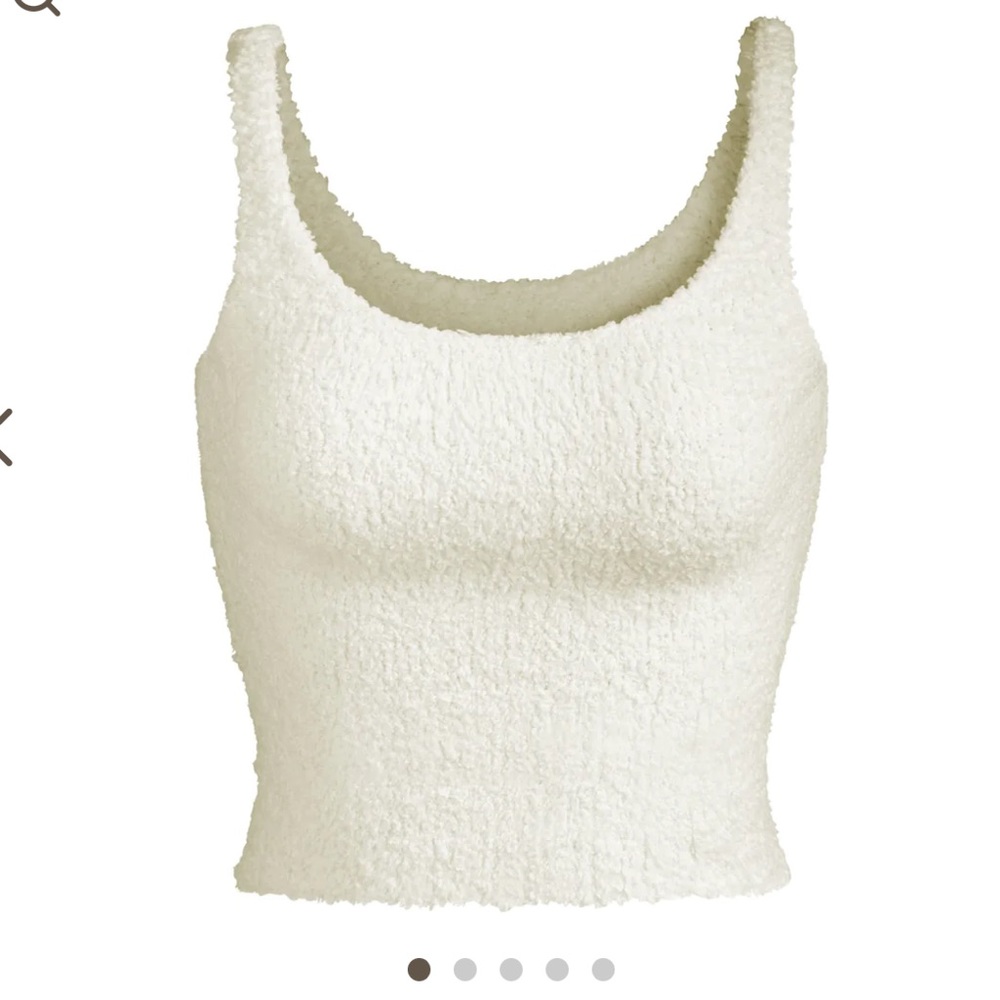 Skims cozy knit tank & shorts in bone